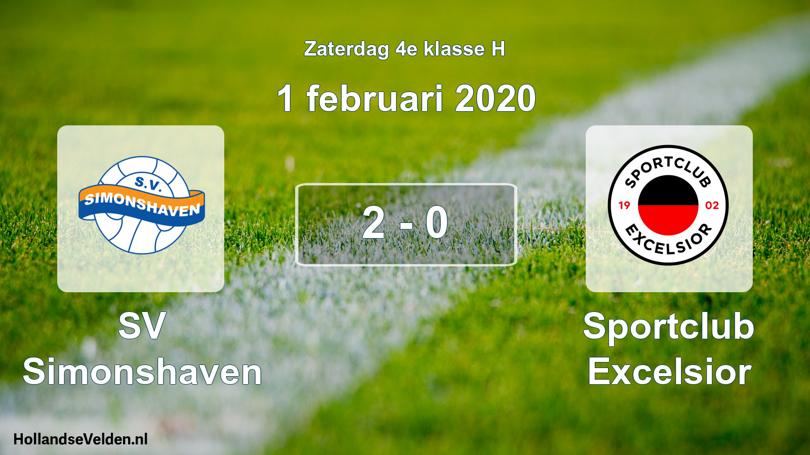 Total number of matches played: SV Simonshaven - Sportclub Excelsior 2 - 0 (1 February 2020)