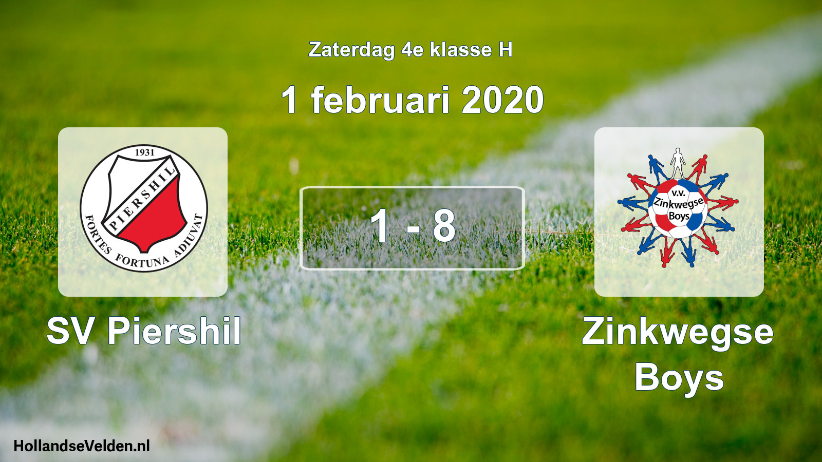 Total number of matches played: SV Piershil - Zinkwegse Boys 1 - 8 (1 February 2020)