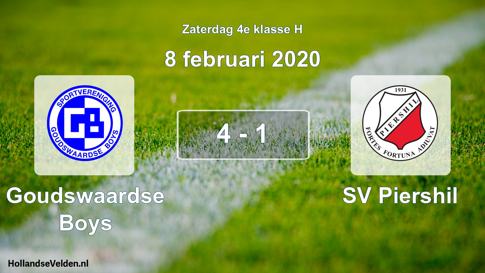 Total number of matches played: Goudswaardse Boys - SV Piershil 4 - 1 (8 February 2020)