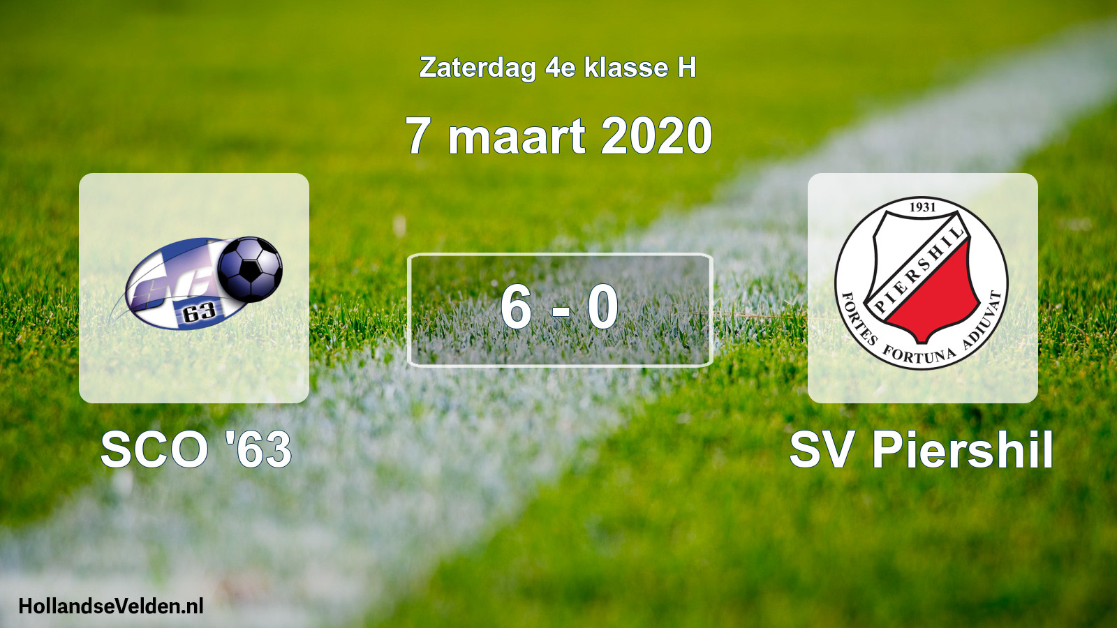 Total number of matches played: SCO '63 - SV Piershil 6 - 0 (7 March 2020)
