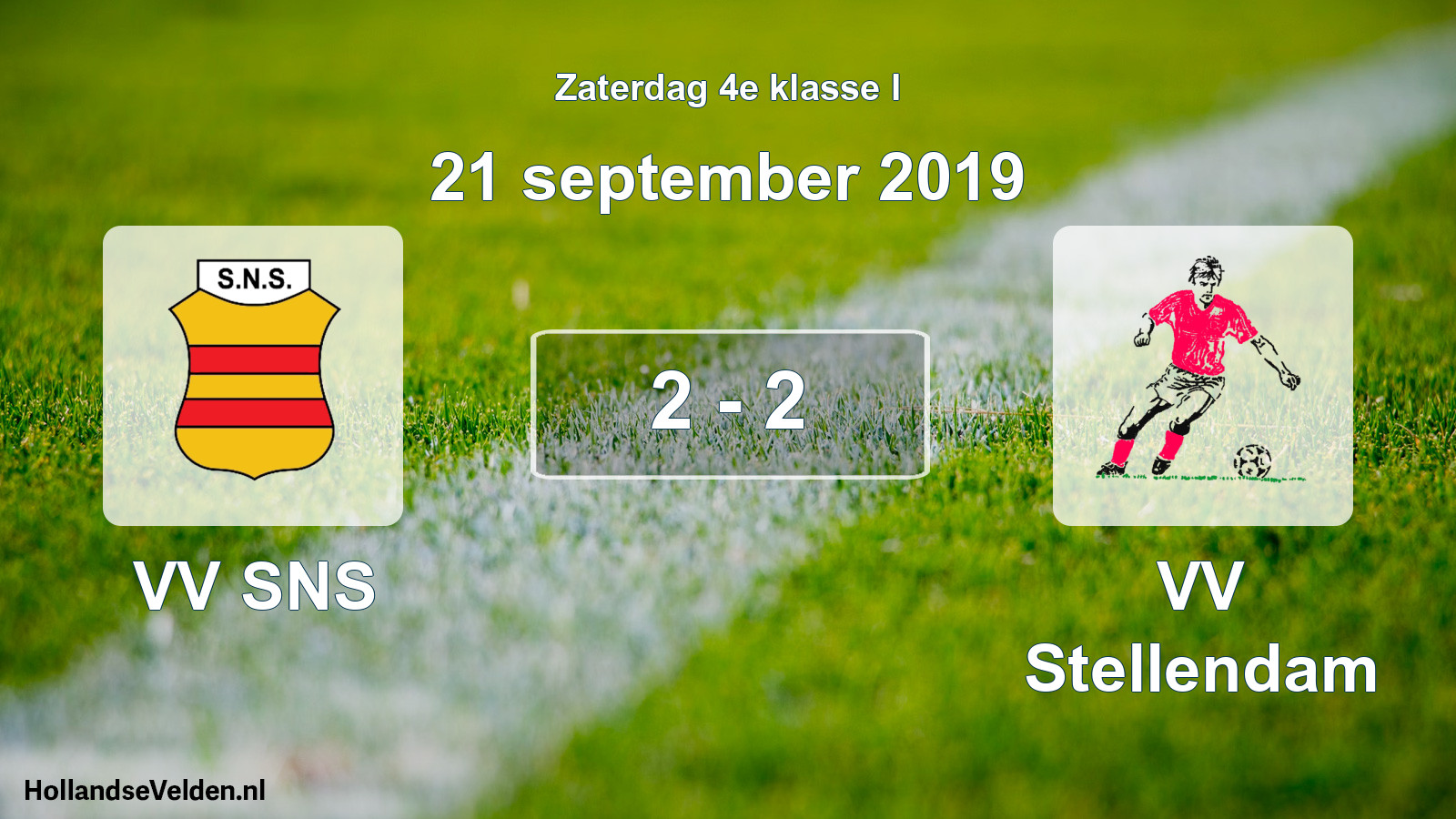 Total number of matches played: VV SNS - VV Stellendam 2 - 2 (21 September 2019)