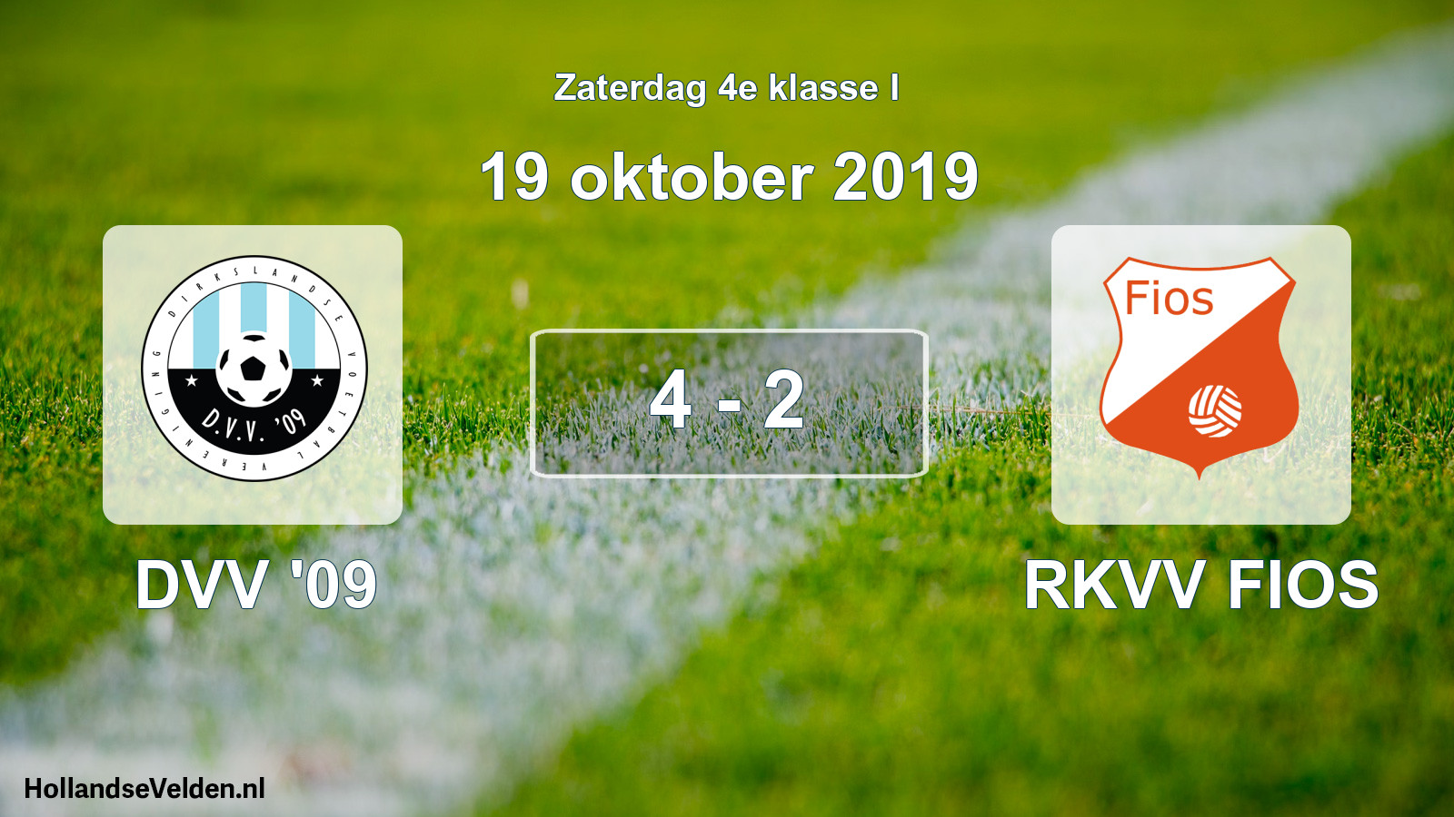 Total number of matches played: DVV '09 - RKVV FIOS 4 - 2 (19 October 2019)