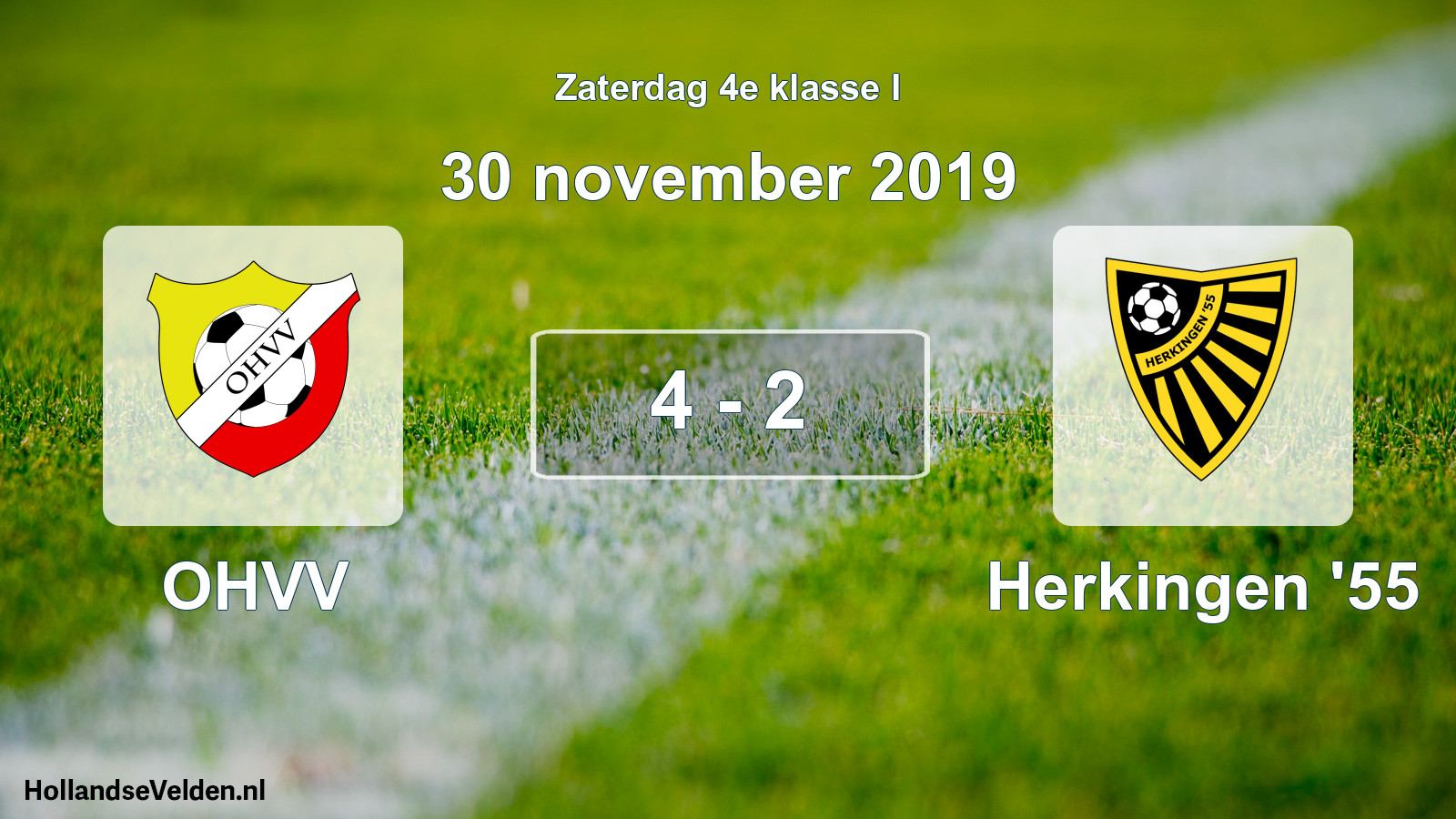 Total number of matches played: OHVV - Herkingen '55 4 - 2 (30 November 2019)