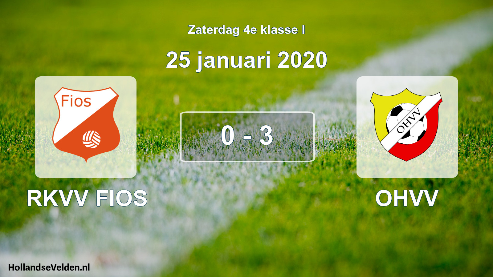 Total number of matches played: RKVV FIOS - OHVV 0 - 3 (25 January 2020)