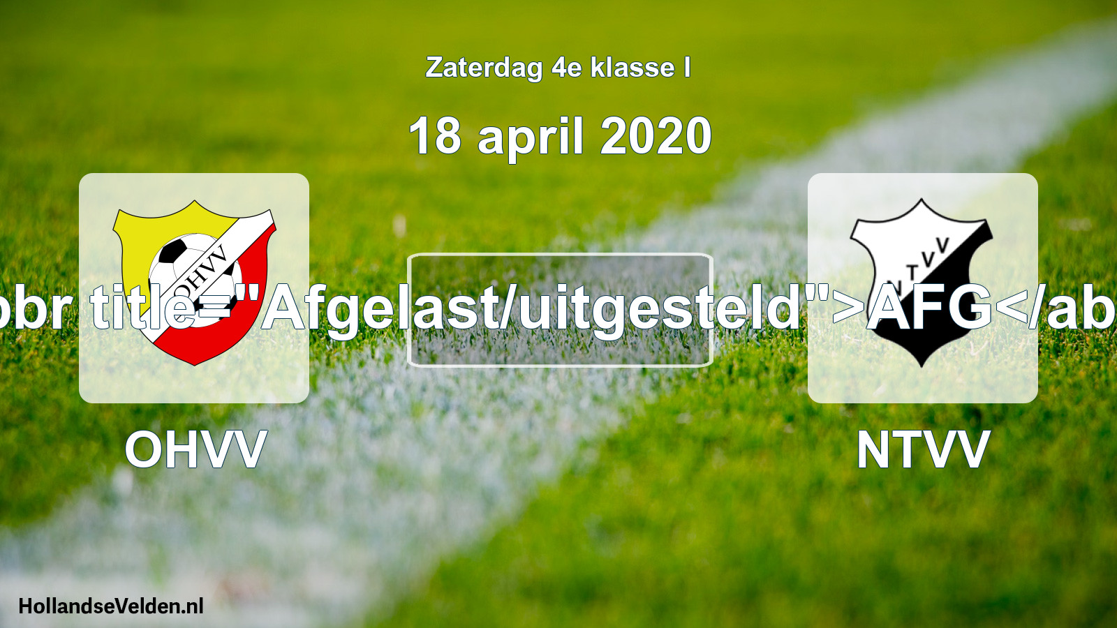 Scheduled Match: OHVV - NTVV (18 April 2020)