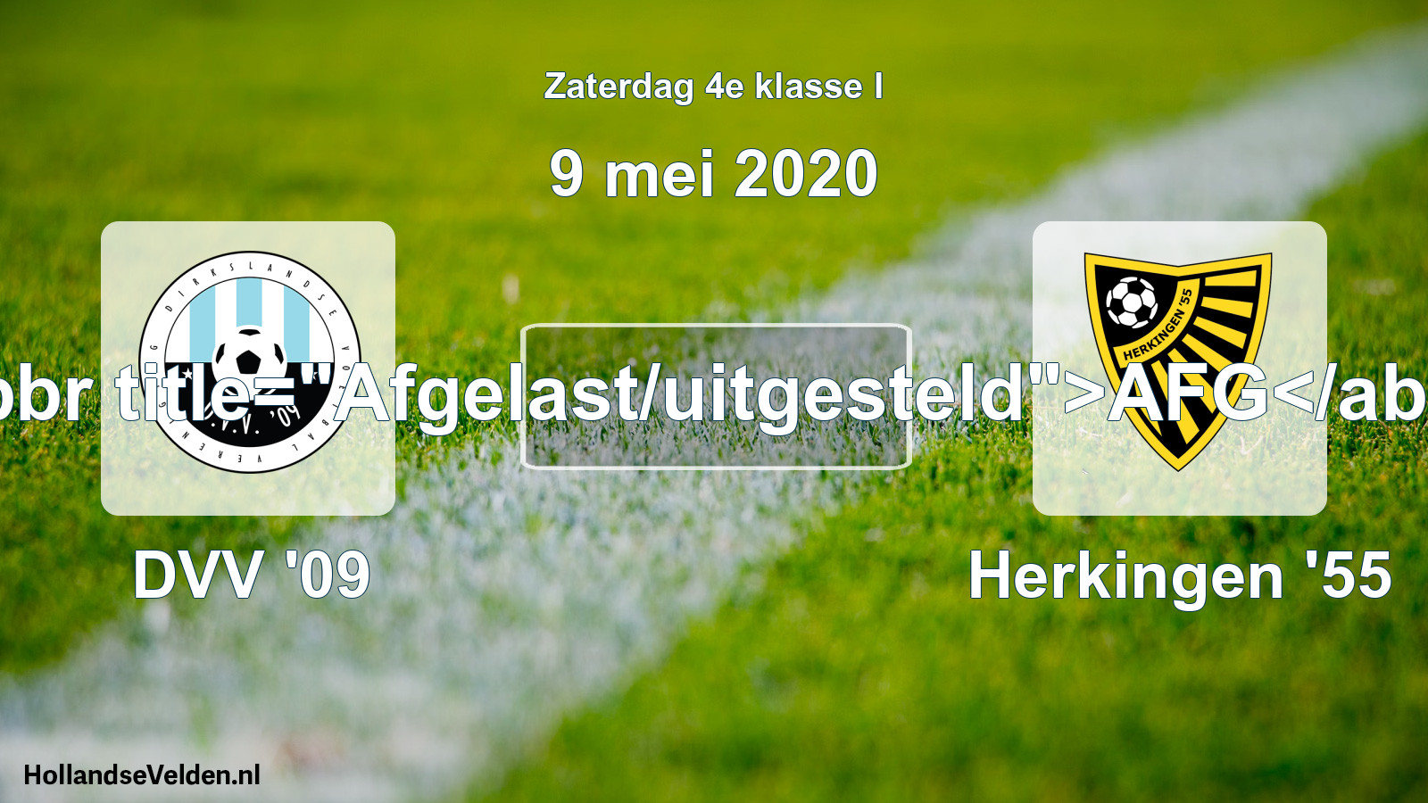 Scheduled Match: DVV '09 - Herkingen '55 (9 May 2020)