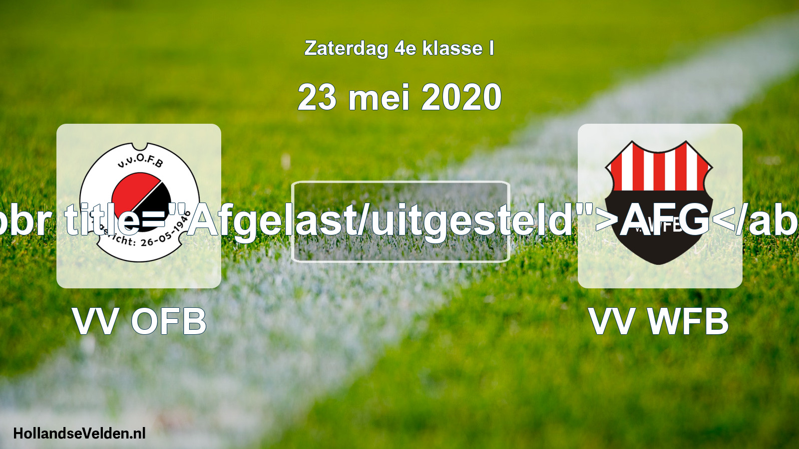 Scheduled Match: VV OFB - VV WFB (23 May 2020)