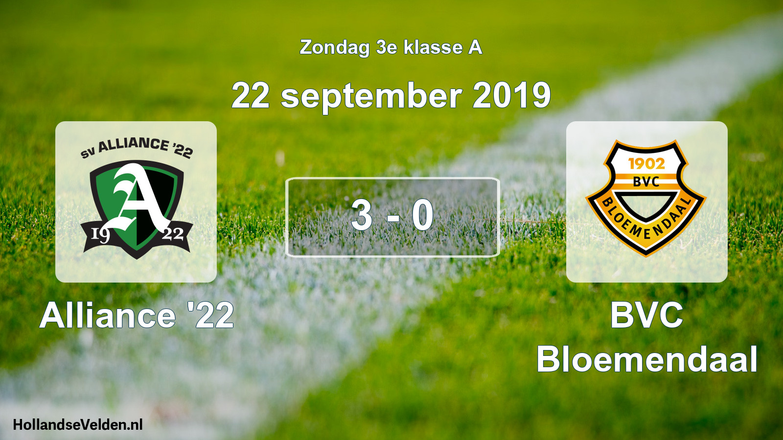 Total number of matches played: Alliance '22 - BVC Bloemendaal 3 - 0 (22 September 2019)