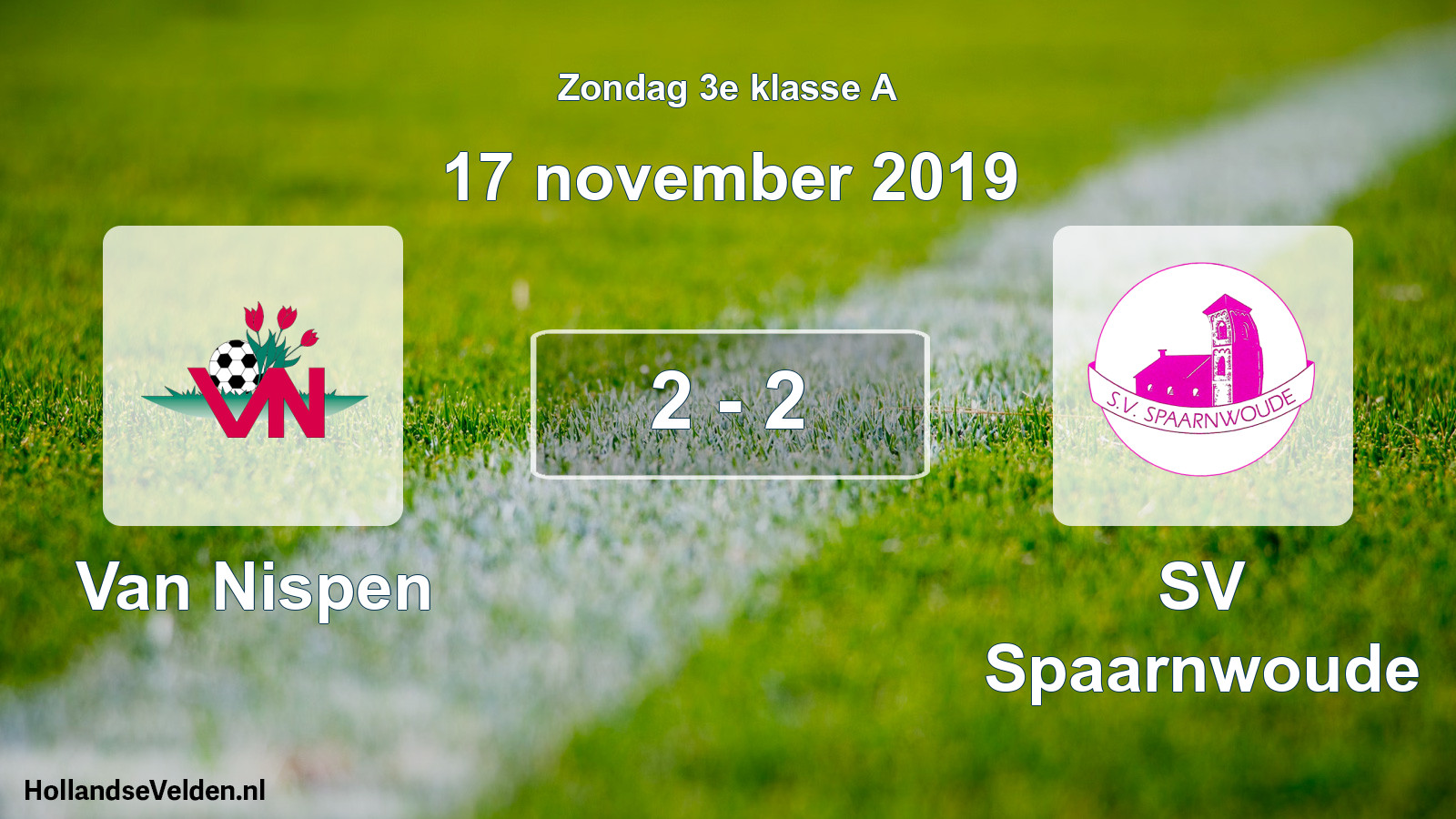 Total number of matches played: Van Nispen - SV Spaarnwoude 2 - 2 (17 November 2019)