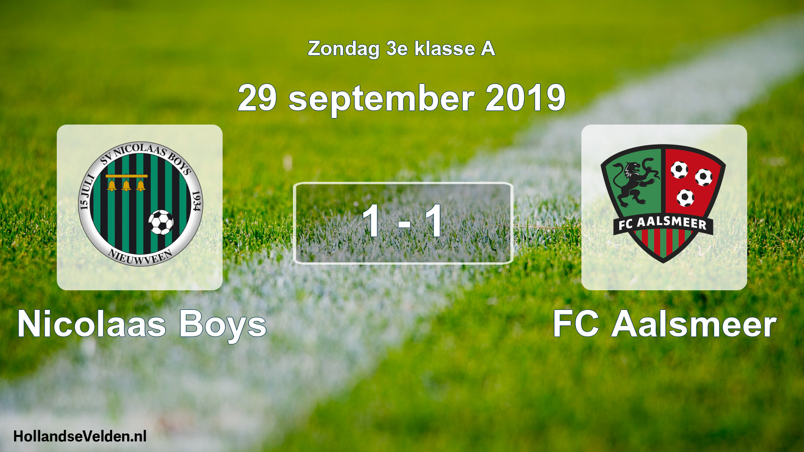 Total number of matches played: Nicolaas Boys - FC Aalsmeer 1 - 1 (29 September 2019)