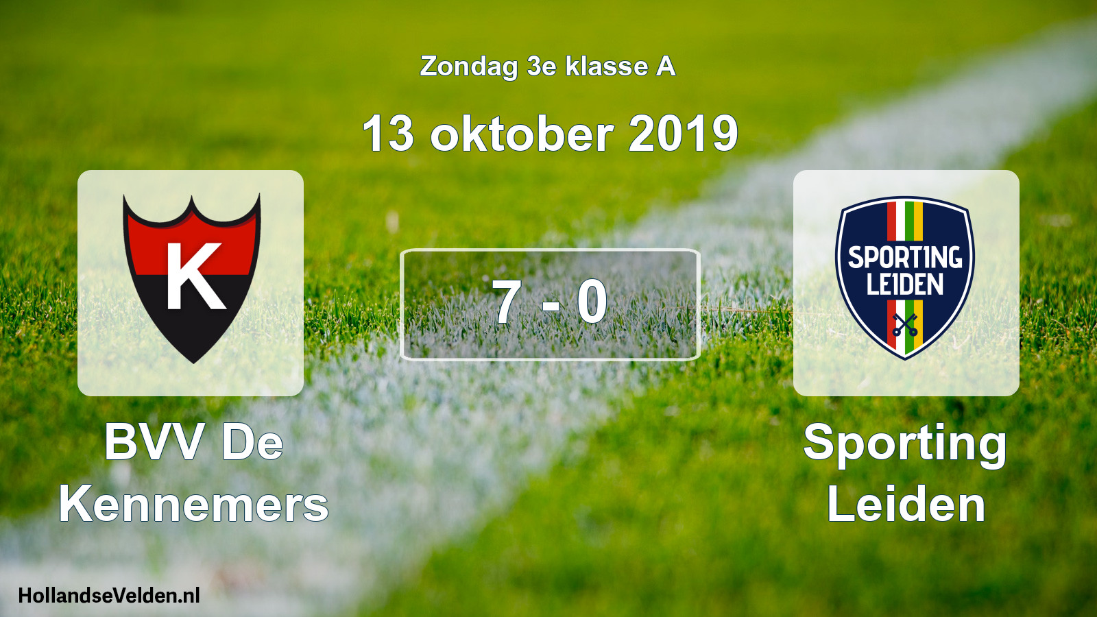 Total number of matches played: BVV De Kennemers - Sporting Leiden 7 - 0 (13 October 2019)