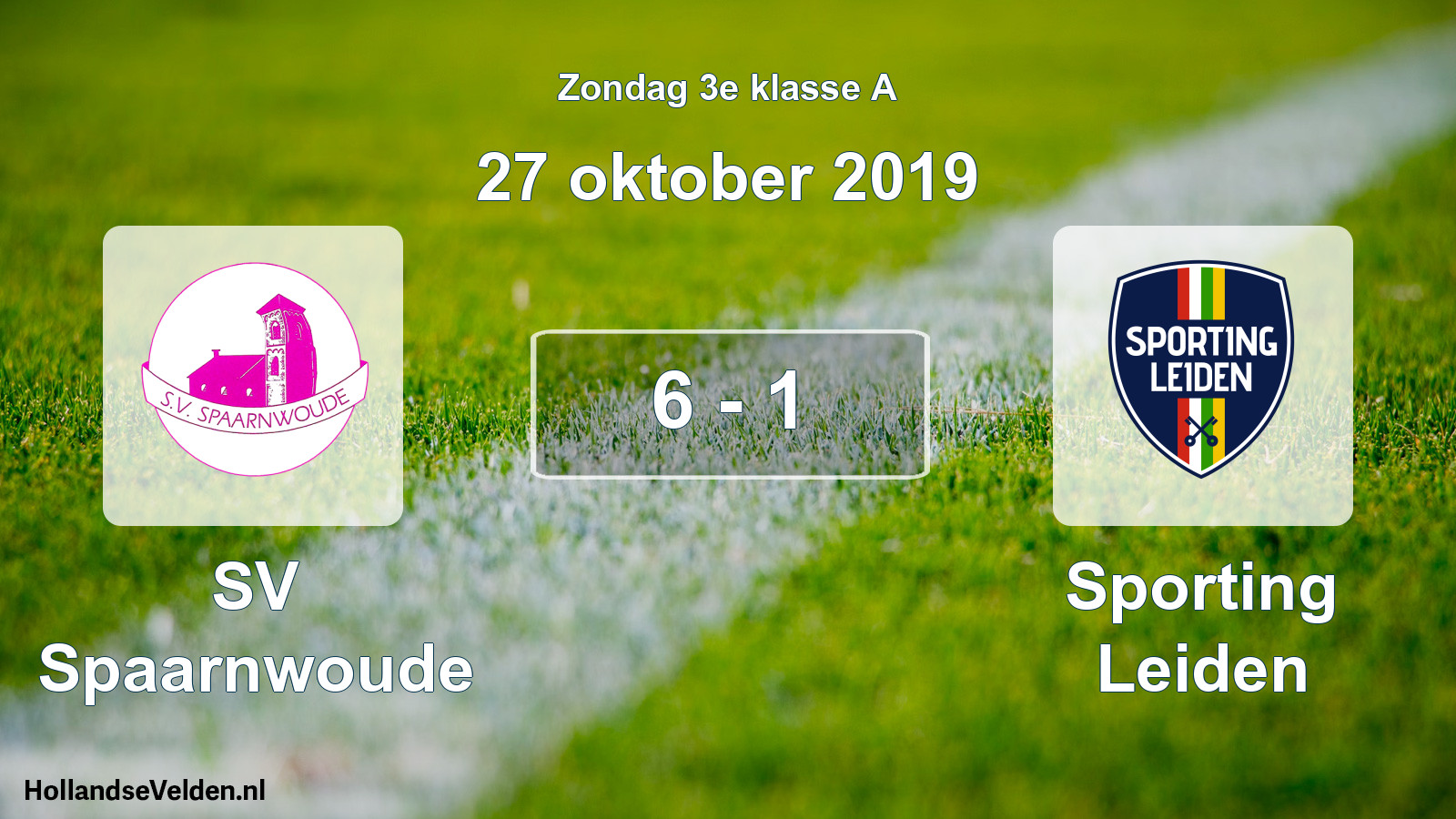 Total number of matches played: SV Spaarnwoude - Sporting Leiden 6 - 1 (27 October 2019)