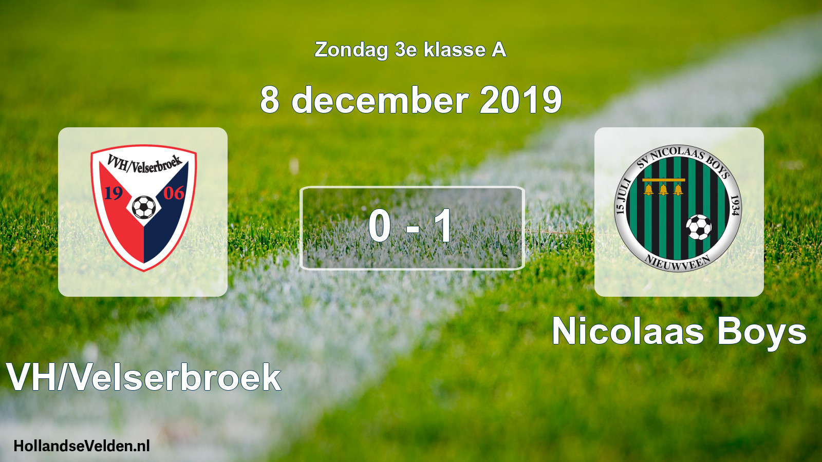 Total number of matches played: VVH/Velserbroek - Nicolaas Boys 0 - 1 (8 December 2019)