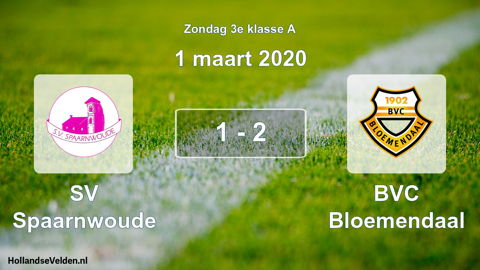 Total number of matches played: SV Spaarnwoude - BVC Bloemendaal 1 - 2 (1 March 2020)