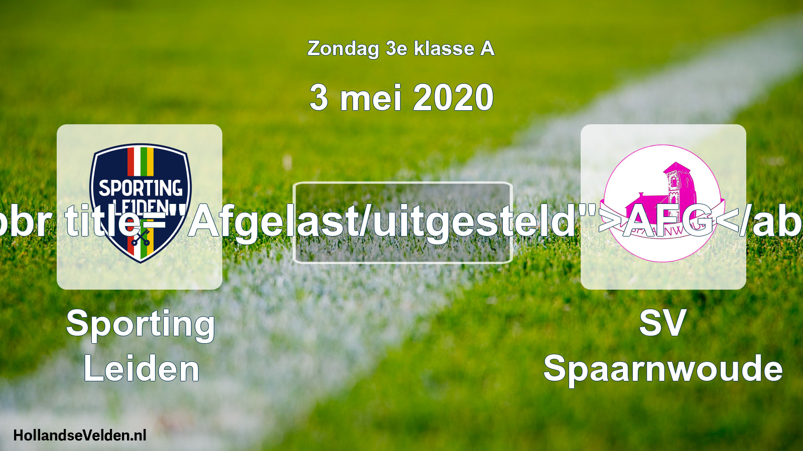 Scheduled Match: Sporting Leiden - SV Spaarnwoude (3 May 2020)