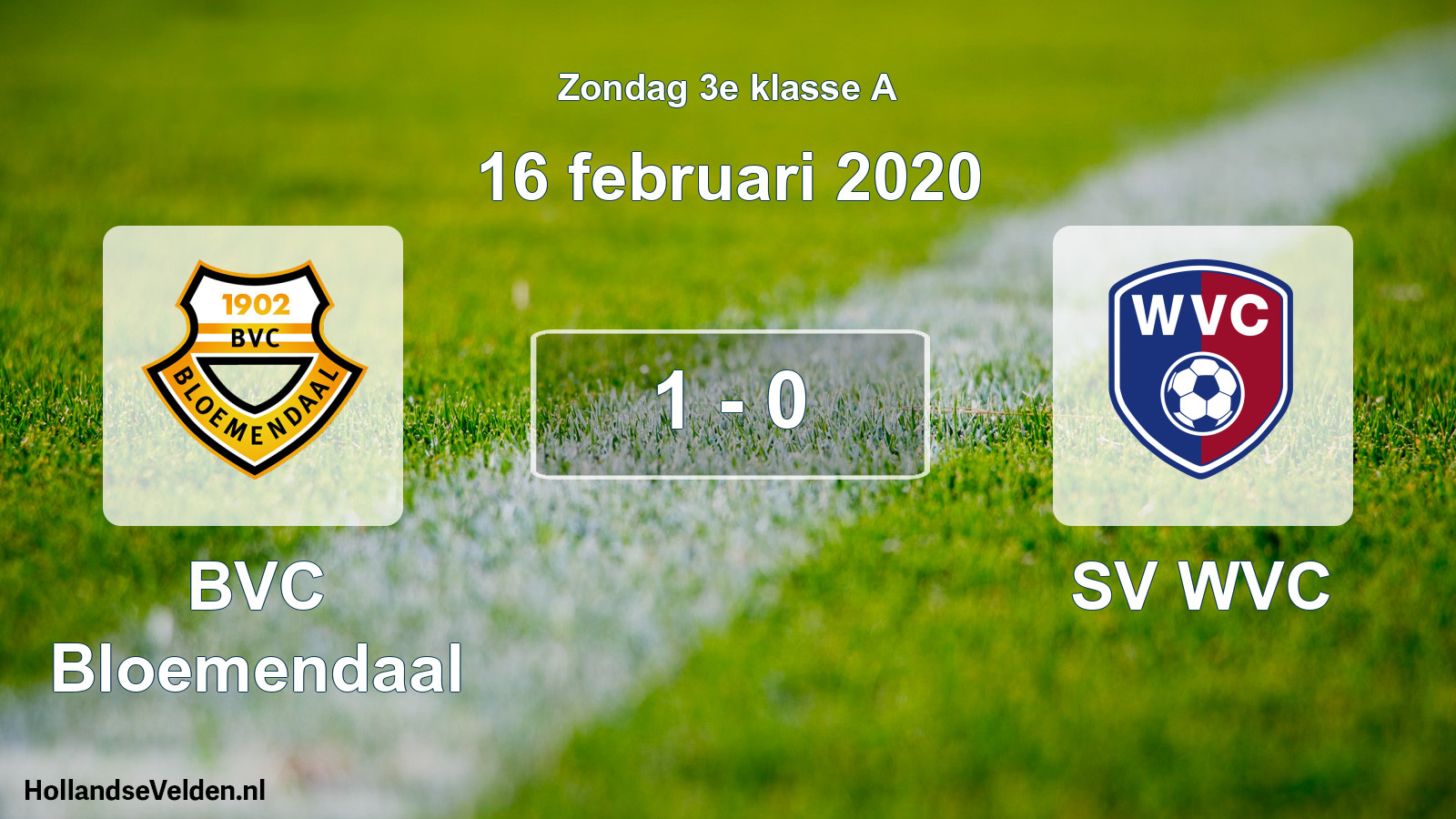 Total number of matches played: BVC Bloemendaal - SV WVC 1 - 0 (16 February 2020)