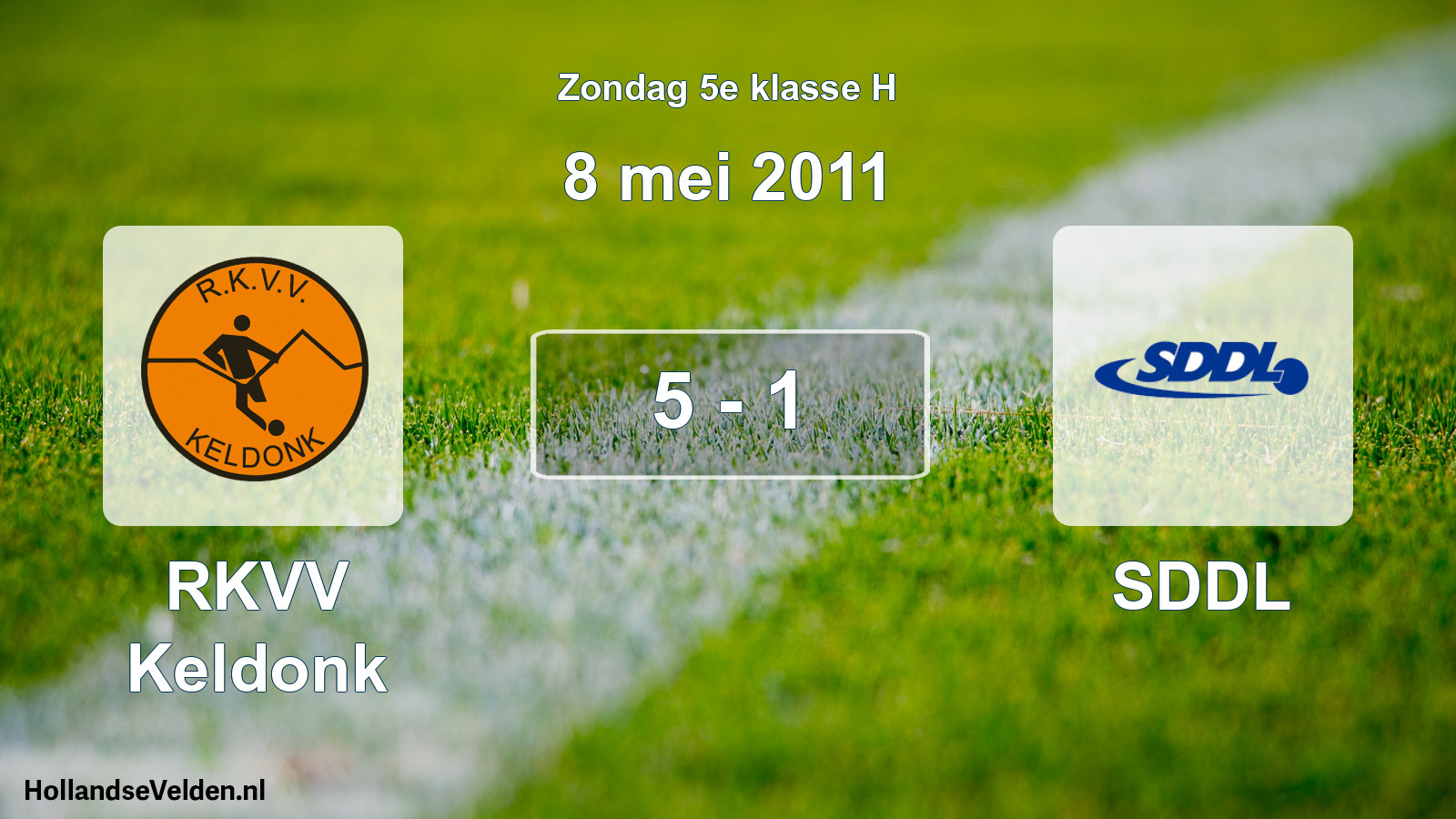 Total number of matches played: RKVV Keldonk - SDDL 5 - 1 (8 May 2011)