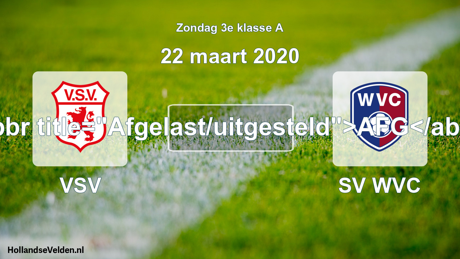 Scheduled Match: VSV - SV WVC (22 March 2020)