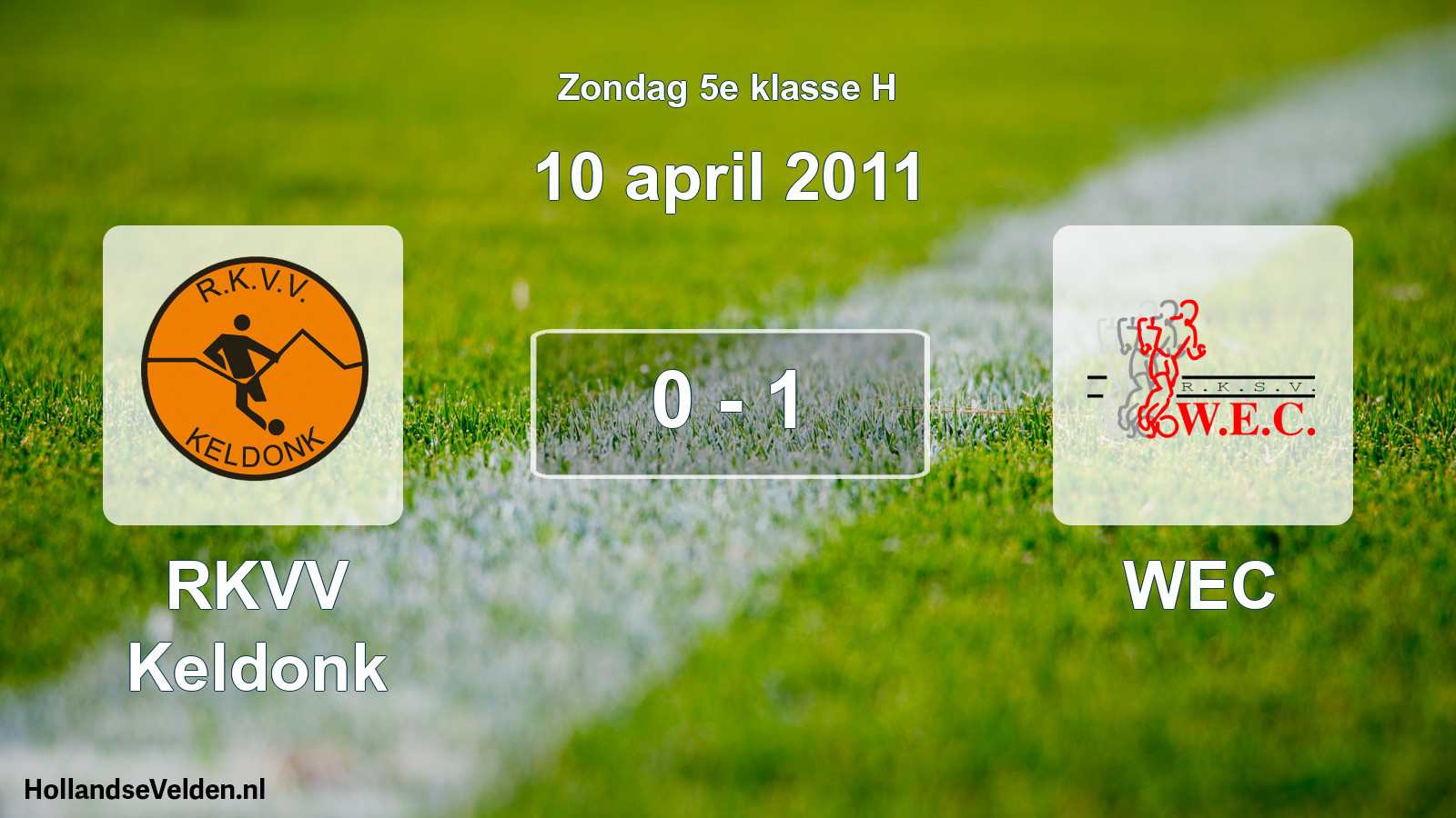 Total number of matches played: RKVV Keldonk - WEC 0 - 1 (10 April 2011)