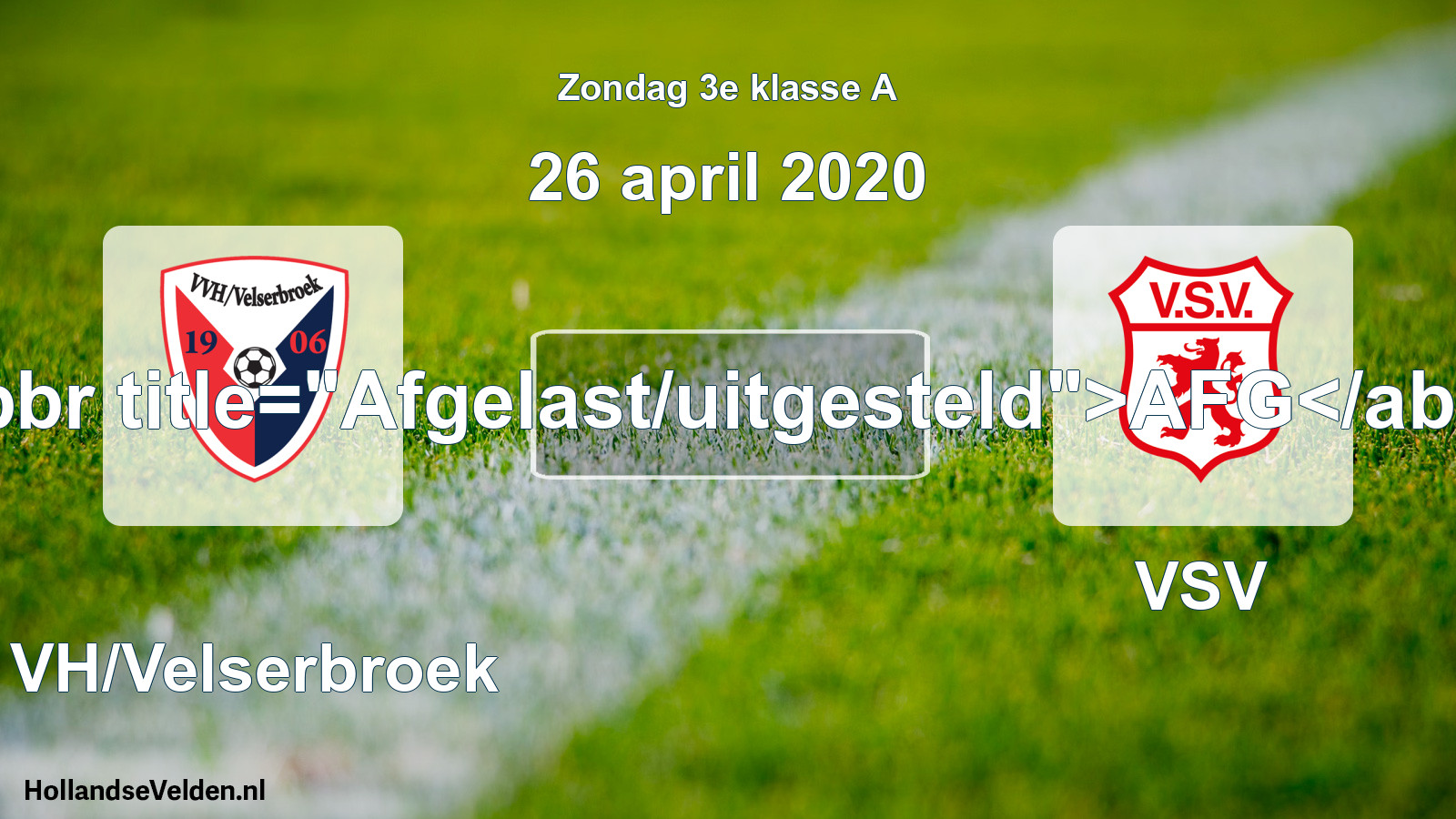 Scheduled Match: VVH/Velserbroek - VSV (26 April 2020)