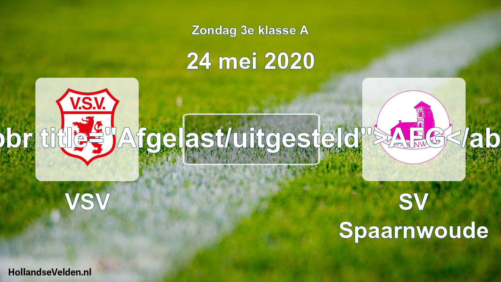 Scheduled Match: VSV - SV Spaarnwoude (24 May 2020)