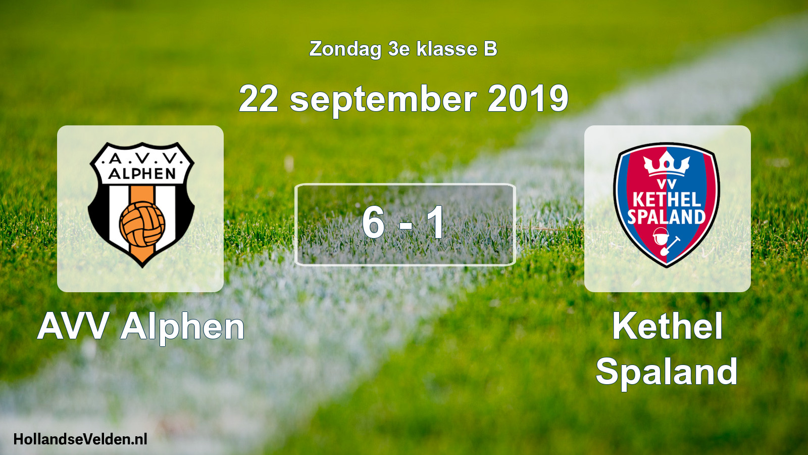 Total number of matches played: AVV Alphen - Kethel Spaland 6 - 1 (22 September 2019)