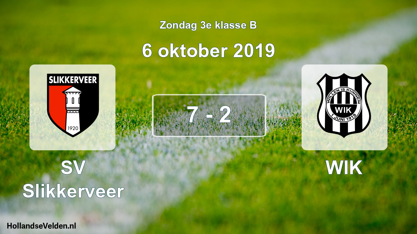 Total number of matches played: SV Slikkerveer - WIK 7 - 2 (6 October 2019)