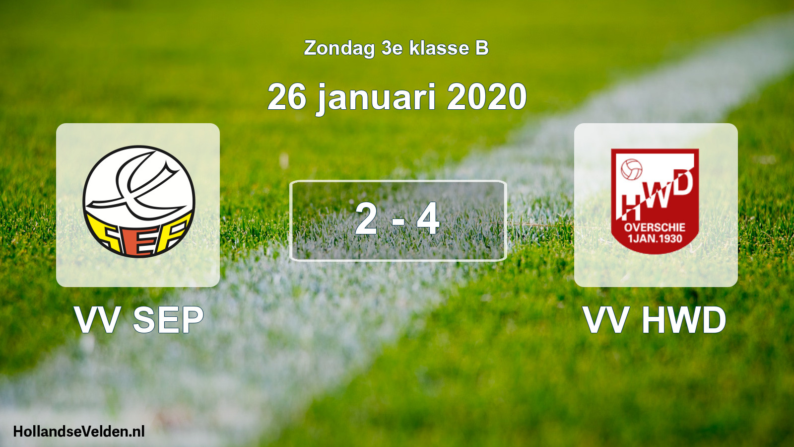 Total number of matches played: VV SEP - VV HWD 2 - 4 (26 January 2020)
