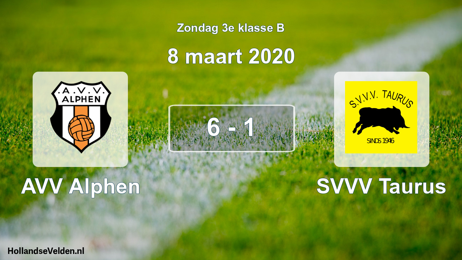 Total number of matches played: AVV Alphen - SVVV Taurus 6 - 1 (8 March 2020)