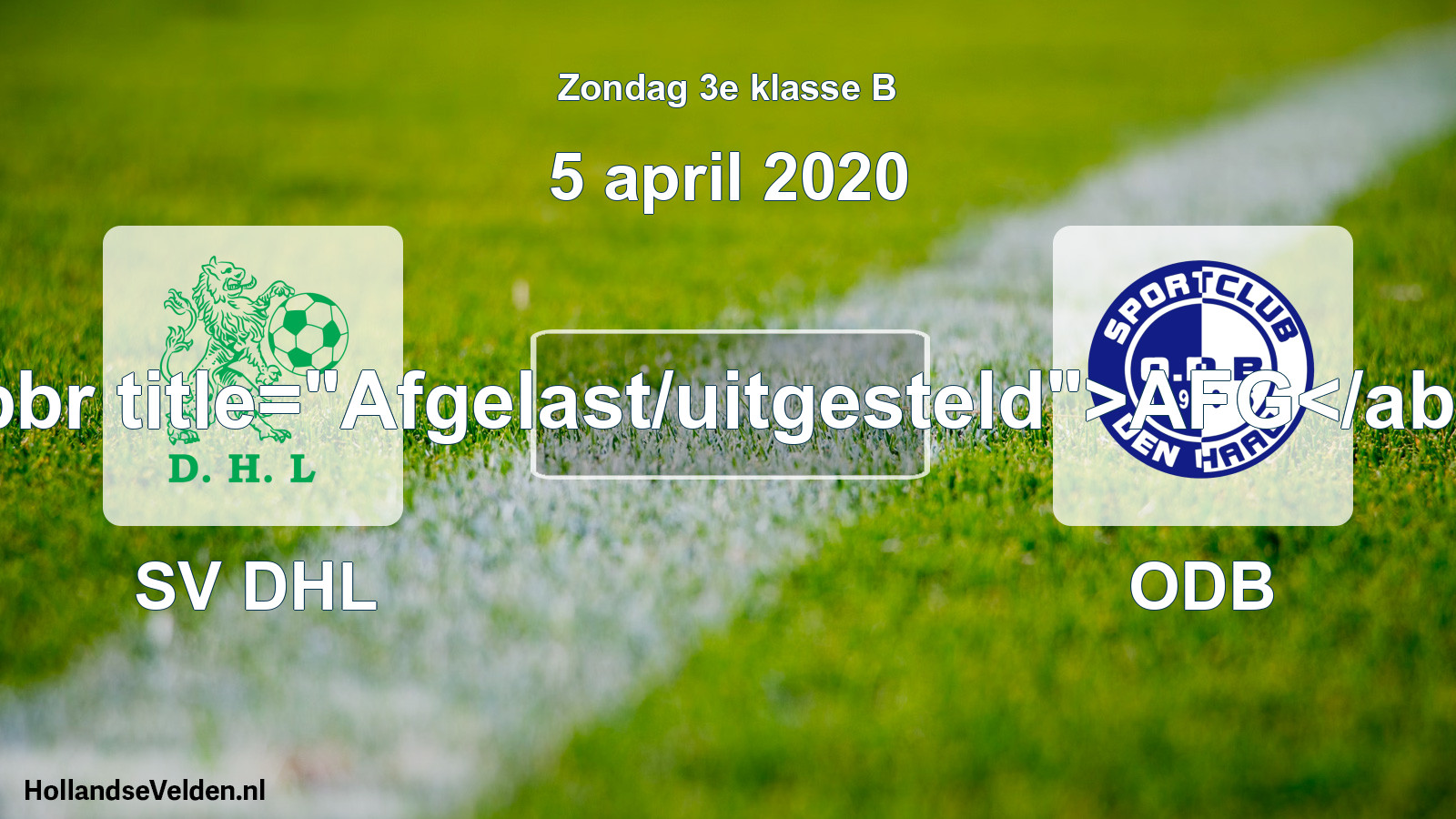 Scheduled Match: SV DHL - ODB (5 April 2020)