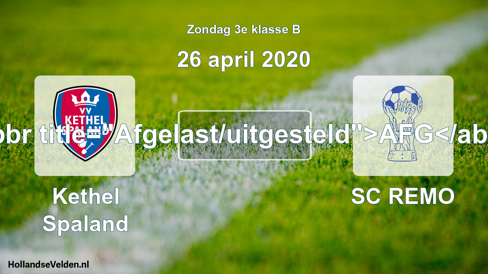 Scheduled Match: Kethel Spaland - SC REMO (26 April 2020)