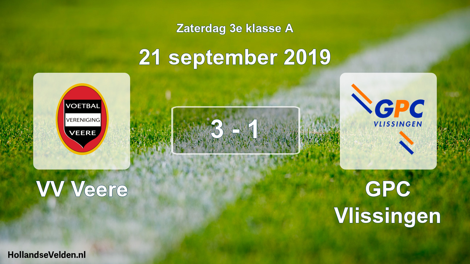 Total number of matches played: VV Veere - GPC Vlissingen 3 - 1 (21 September 2019)