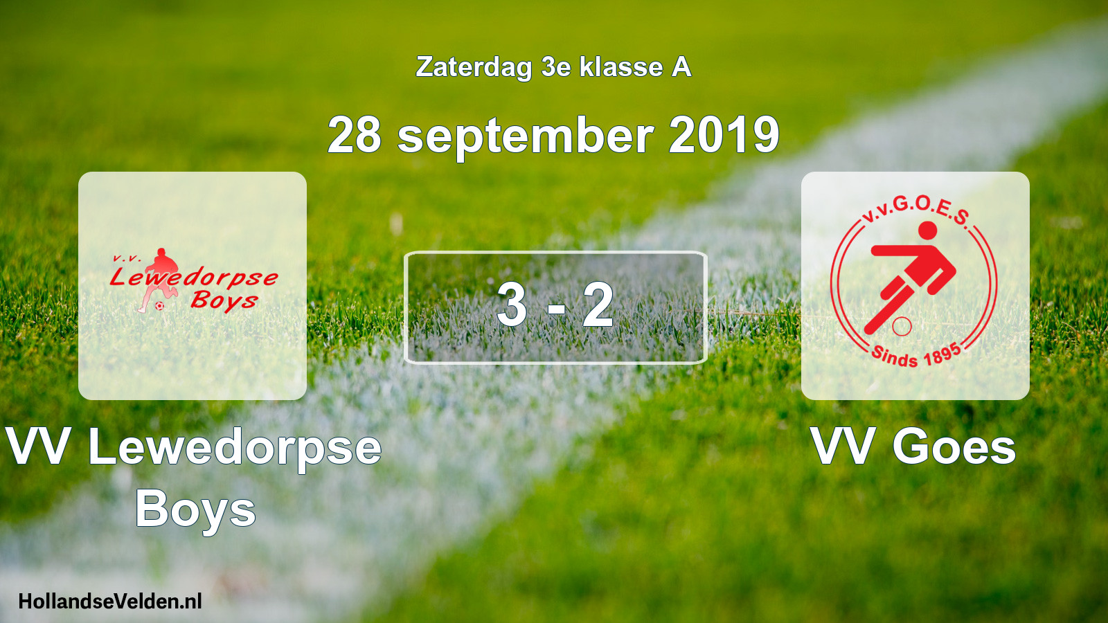 Total number of matches played: VV Lewedorpse Boys - VV Goes 3 - 2 (28 September 2019)