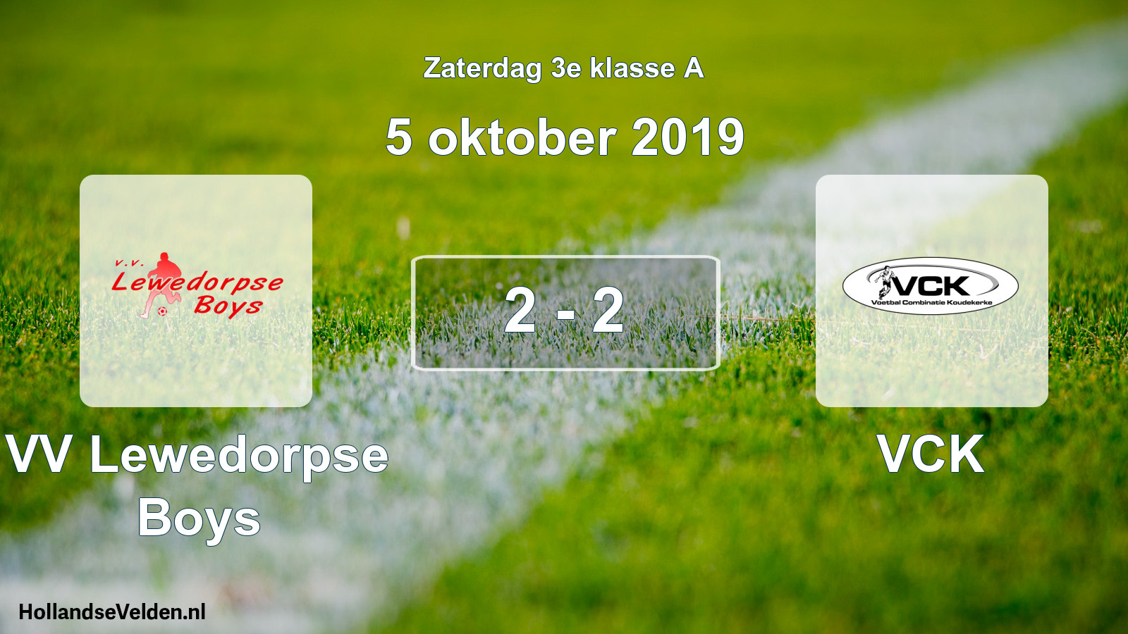 Total number of matches played: VV Lewedorpse Boys - VCK 2 - 2 (5 October 2019)