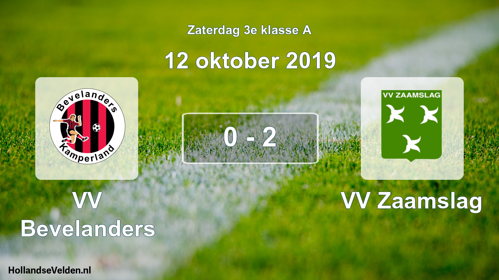 Total number of matches played: VV Bevelanders - VV Zaamslag 0 - 2 (12 October 2019)
