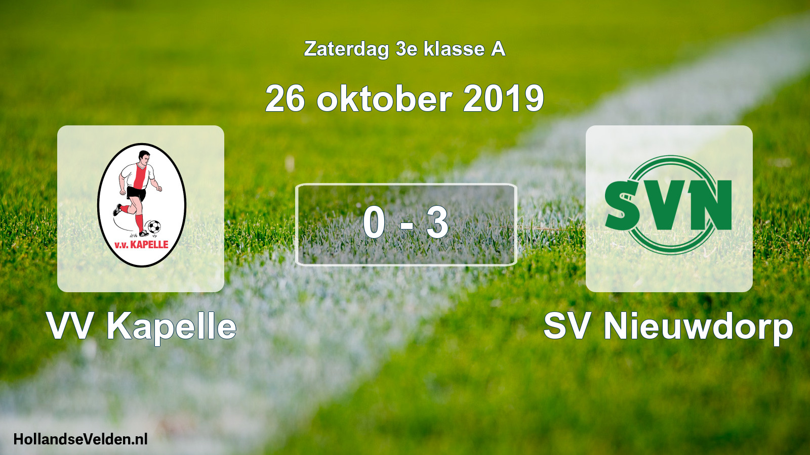 Total number of matches played: VV Kapelle - SV Nieuwdorp 0 - 3 (26 October 2019)