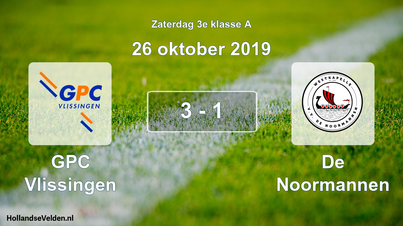 Total number of matches played: GPC Vlissingen - De Noormannen 3 - 1 (26 October 2019)