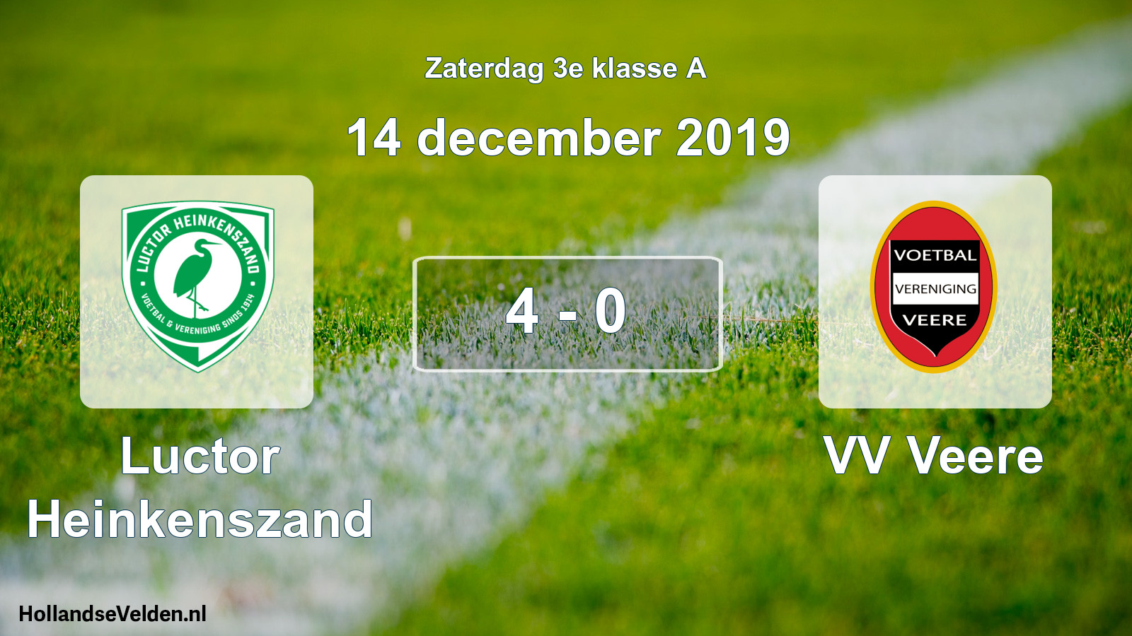 Total number of matches played: Luctor Heinkenszand - VV Veere 4 - 0 (14 December 2019)