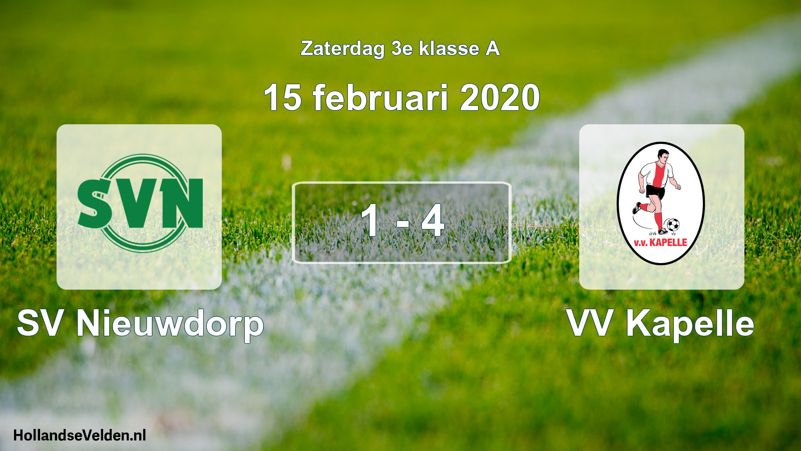 Total number of matches played: SV Nieuwdorp - VV Kapelle 1 - 4 (15 February 2020)