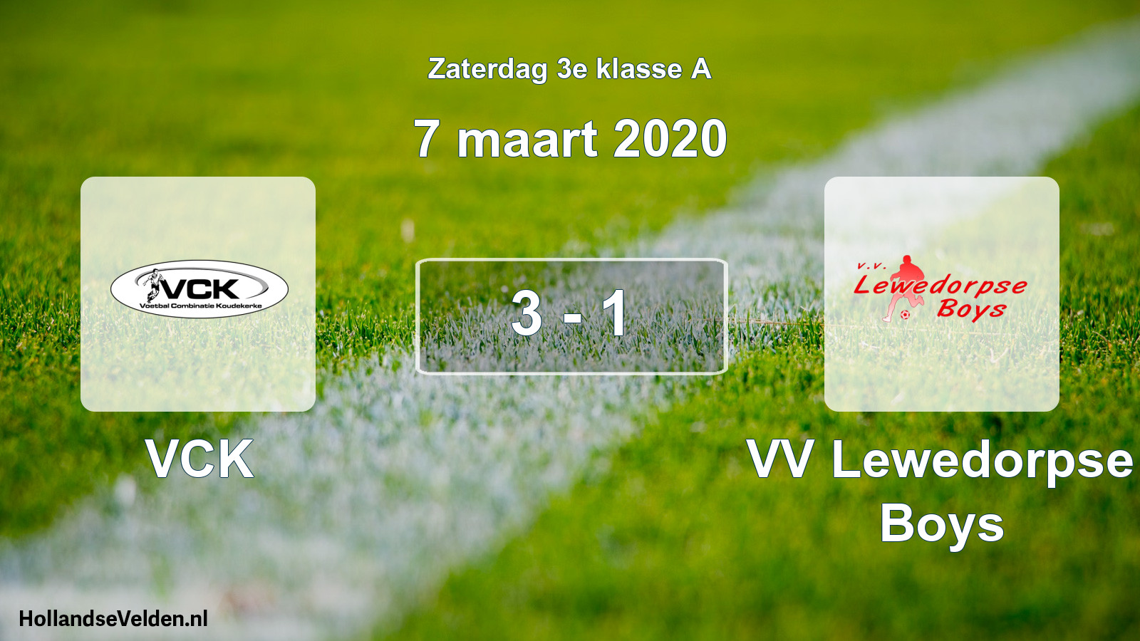 Total number of matches played: VCK - VV Lewedorpse Boys 3 - 1 (7 March 2020)