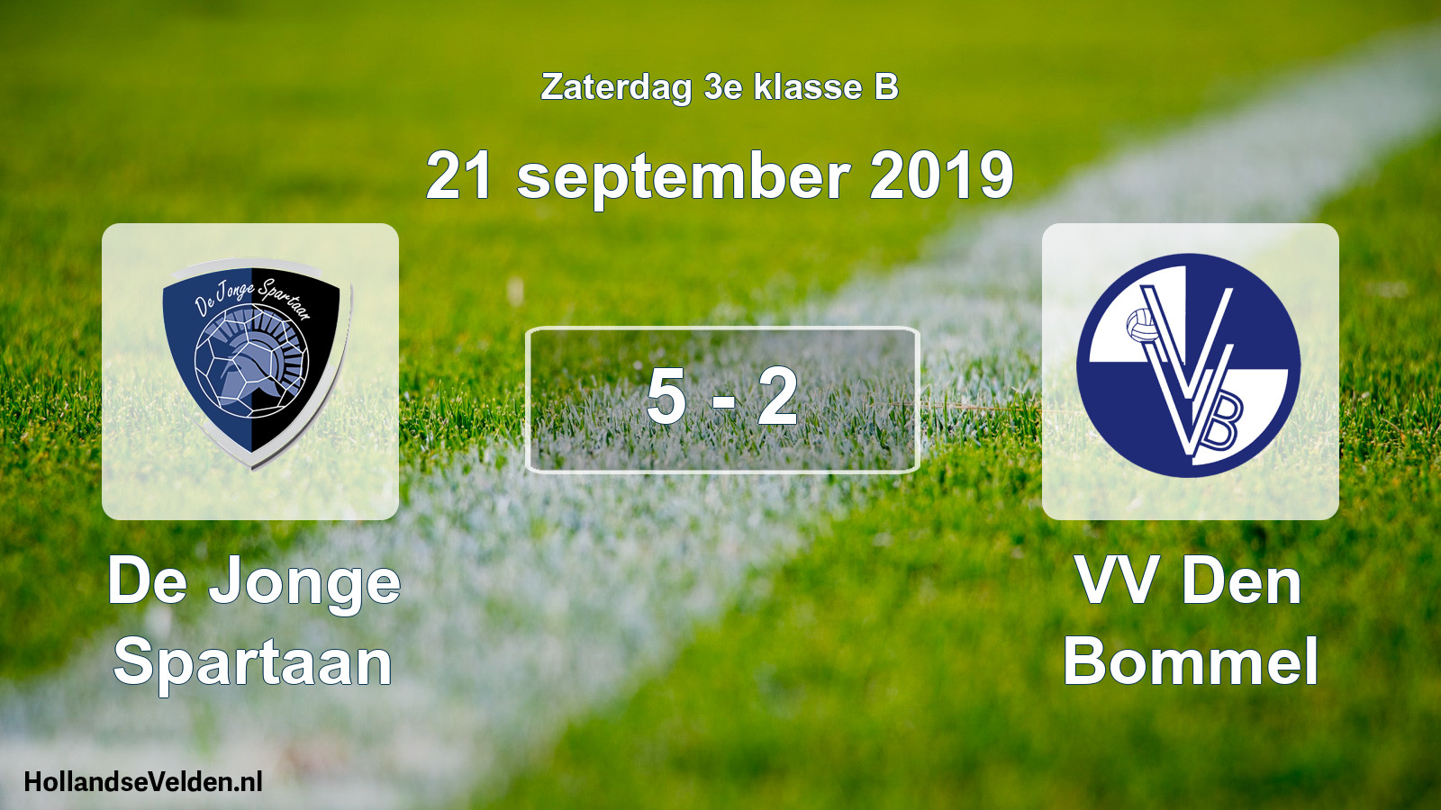 Total number of matches played: De Jonge Spartaan - VV Den Bommel 5 - 2 (21 September 2019)