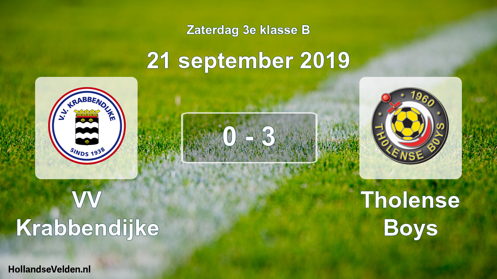Total number of matches played: VV Krabbendijke - Tholense Boys 0 - 3 (21 September 2019)