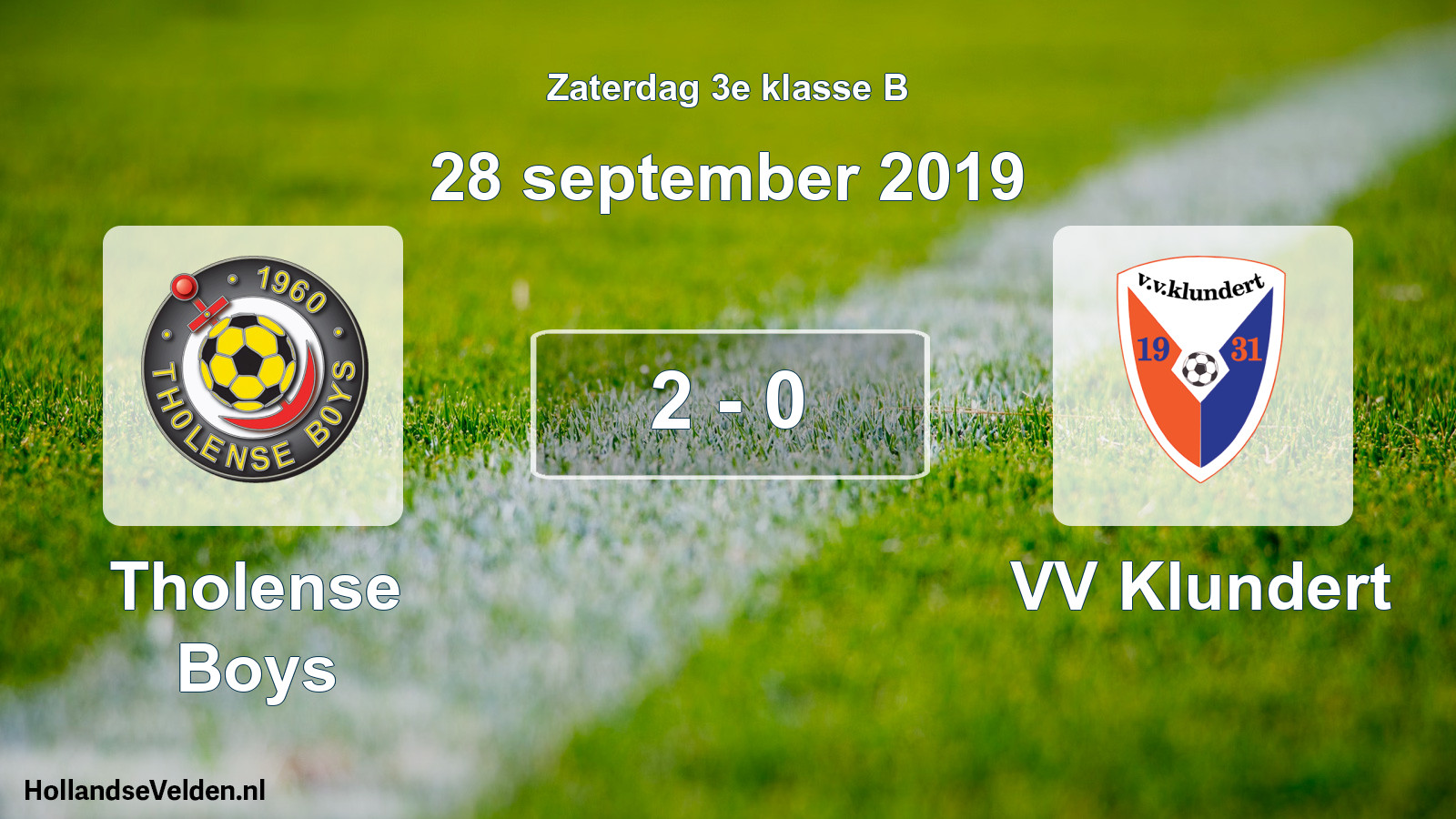 Total number of matches played: Tholense Boys - VV Klundert 2 - 0 (28 September 2019)