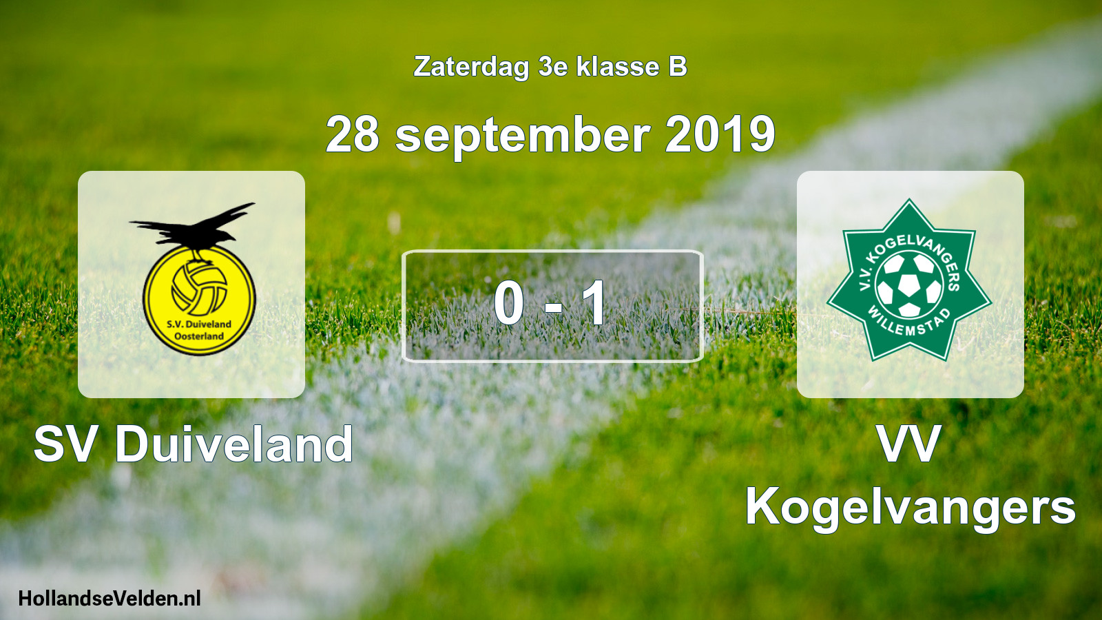 Total number of matches played: SV Duiveland - VV Kogelvangers 0 - 1 (28 September 2019)