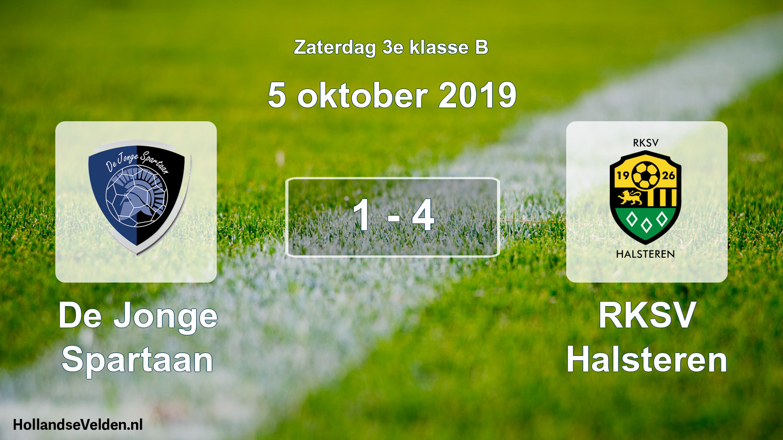 Total number of matches played: De Jonge Spartaan - RKSV Halsteren 1 - 4 (5 October 2019)