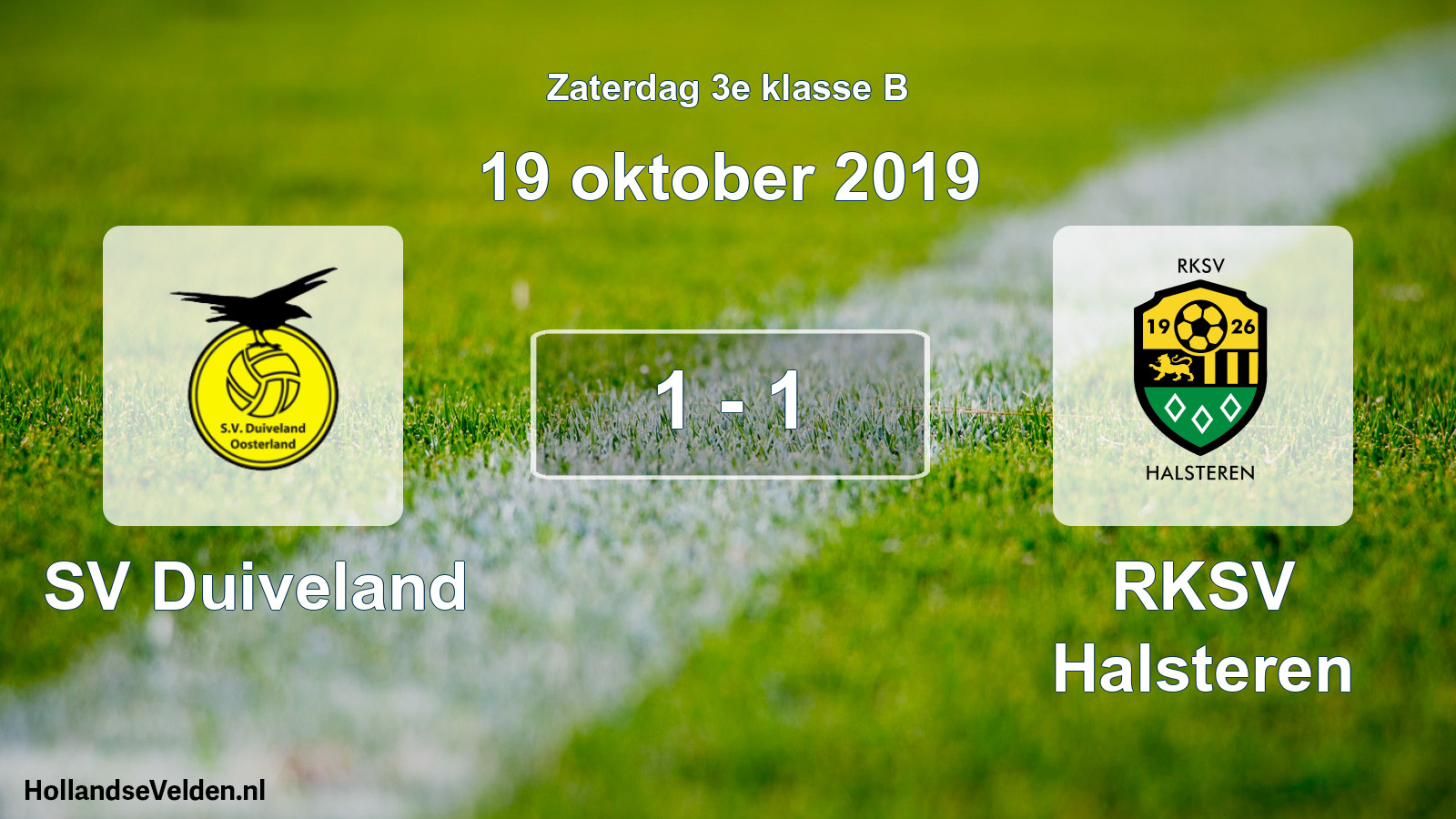 Total number of matches played: SV Duiveland - RKSV Halsteren 1 - 1 (19 October 2019)