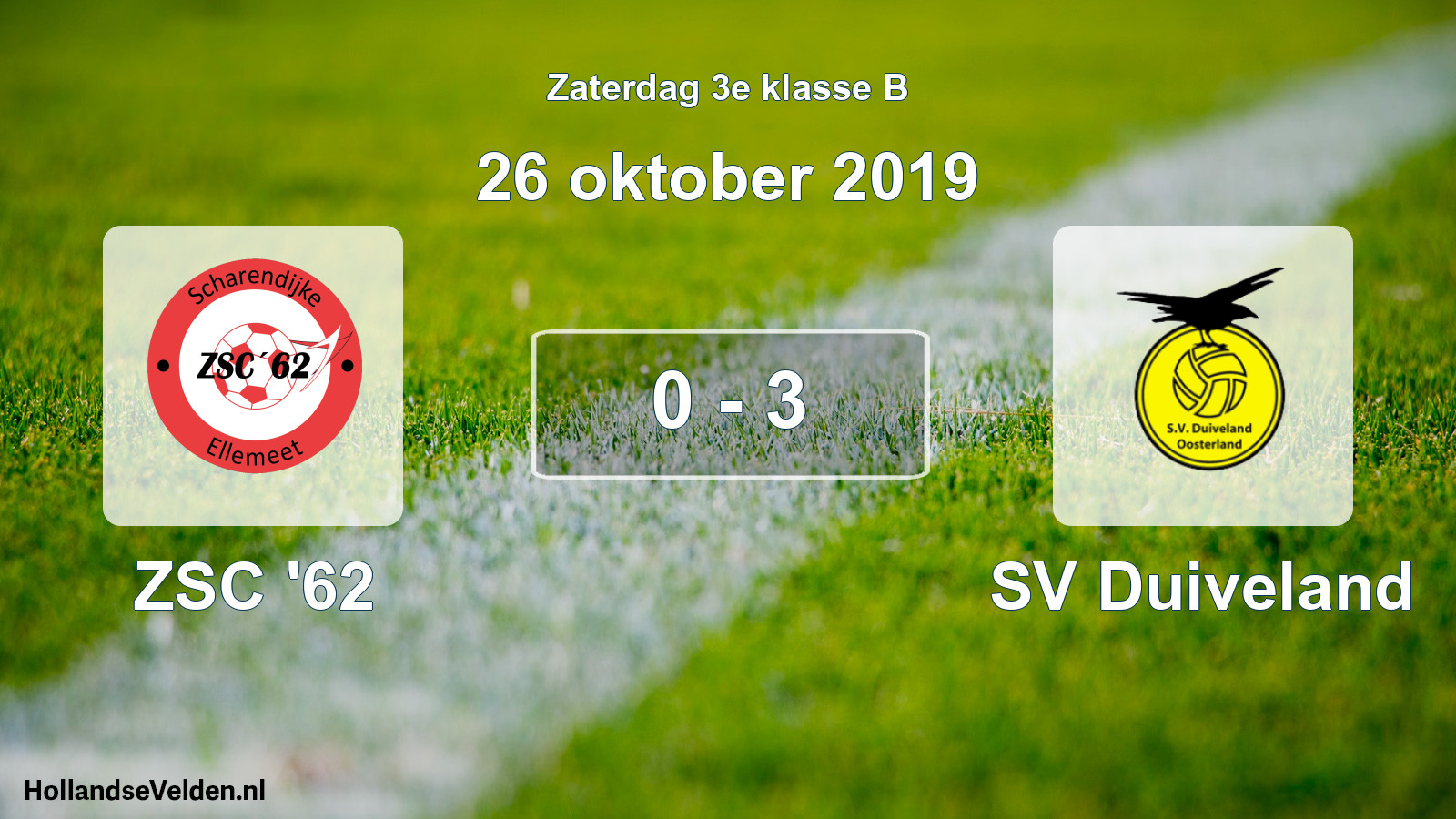 Total number of matches played: ZSC '62 - SV Duiveland 0 - 3 (26 October 2019)