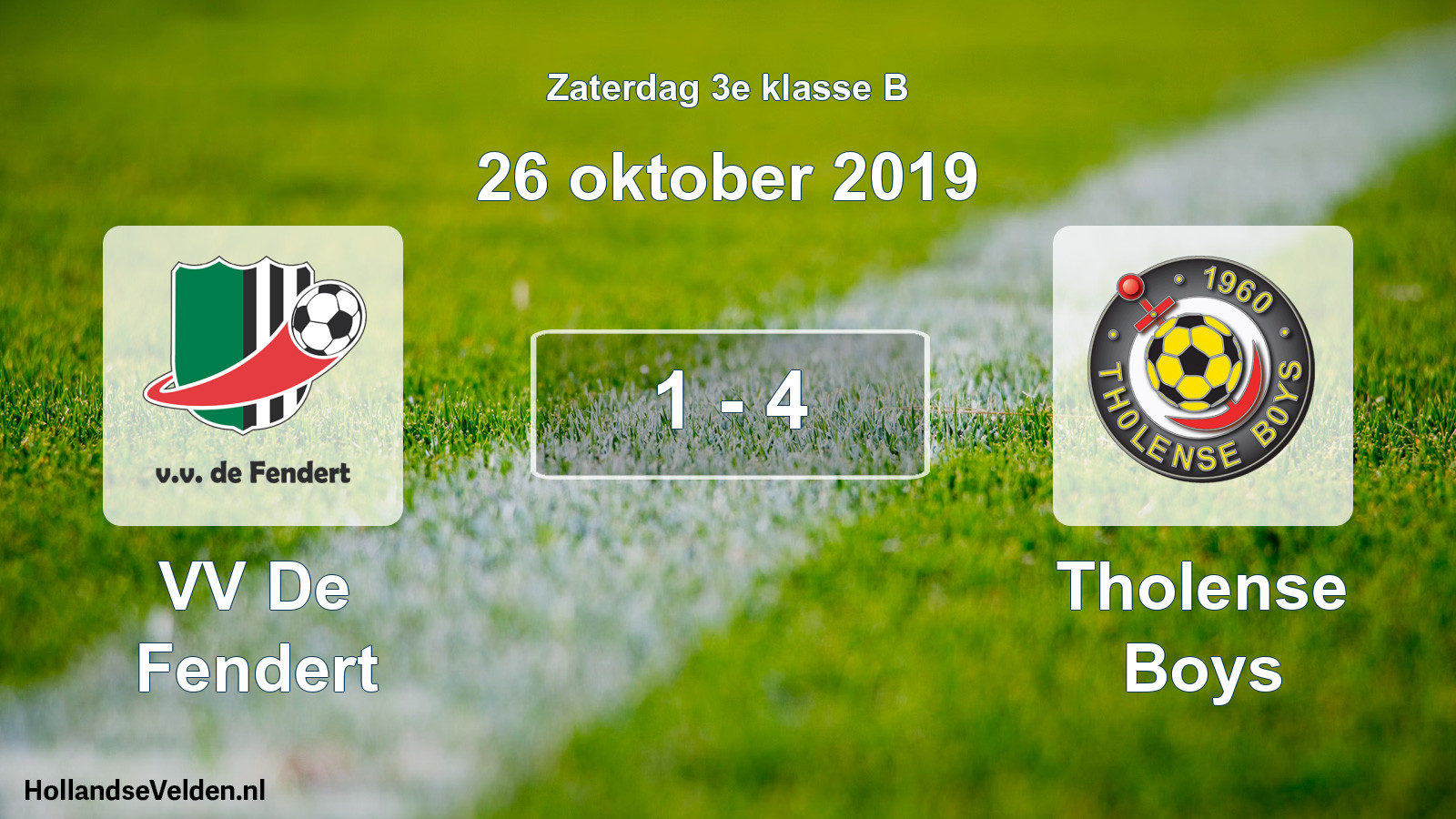 Total number of matches played: VV De Fendert - Tholense Boys 1 - 4 (26 October 2019)