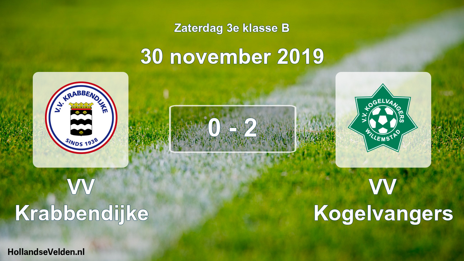 Total number of matches played: VV Krabbendijke - VV Kogelvangers 0 - 2 (30 November 2019)