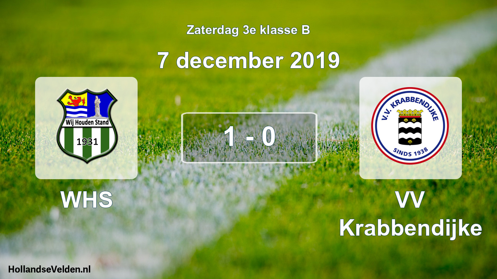 Total number of matches played: WHS - VV Krabbendijke 1 - 0 (7 December 2019)